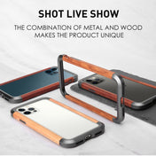 For iPhone 12 / 12 Pro R-JUST Metal + Wood Frame Protective Case Eurekaonline