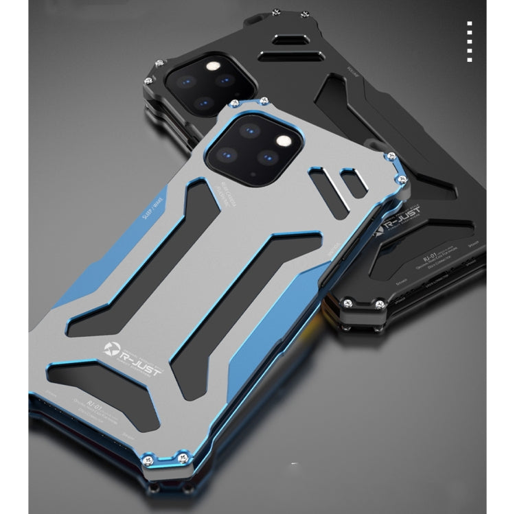For iPhone 12 / 12 Pro R-JUST Shockproof Armor Metal Protective Case(Blue) Eurekaonline