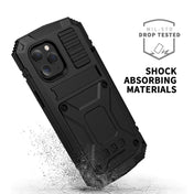 For iPhone 12 / 12 Pro R-JUST Shockproof Waterproof Dust-proof Metal + Silicone Protective Case with Holder(Black) Eurekaonline