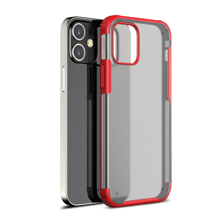 For iPhone 12 / 12 Pro Shockproof Ultra-thin Frosted TPU + PC Protective Case(Red) Eurekaonline