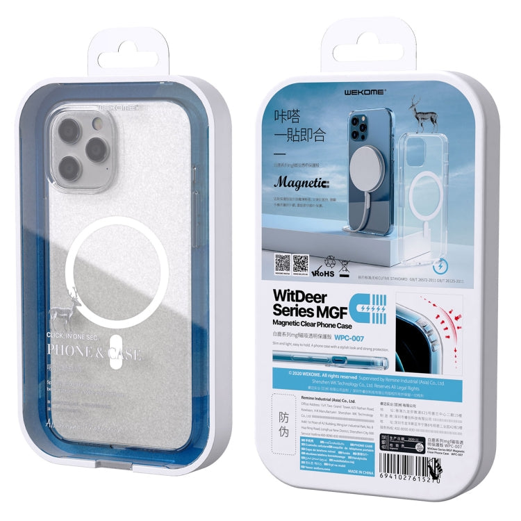 For iPhone 12 / 12 Pro WK WPC-007 iDeal Series Magsafe Case Magnetic Ring All-inclusive Clear TPU Transparent Shockproof Case Eurekaonline