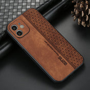 For iPhone 12 AZNS 3D Embossed Skin Feel Phone Case(Brown) Eurekaonline