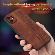 For iPhone 12 AZNS 3D Embossed Skin Feel Phone Case(Brown) Eurekaonline