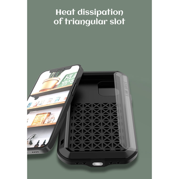 For iPhone 12 LOVE MEI Metal Shockproof Waterproof Dustproof Protective Case(Black) Eurekaonline