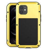For iPhone 12 LOVE MEI Metal Shockproof Waterproof Dustproof Protective Case(Yellow) Eurekaonline