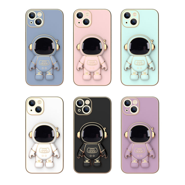 For iPhone 12 Plating Astronaut Holder Phone Case(Pink) Eurekaonline