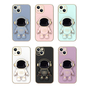 For iPhone 12 Plating Astronaut Holder Phone Case(Purple) Eurekaonline