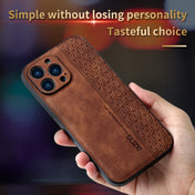 For iPhone 12 Pro AZNS 3D Embossed Skin Feel Phone Case(Brown) Eurekaonline