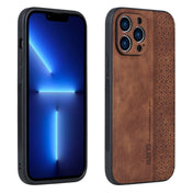 For iPhone 12 Pro AZNS 3D Embossed Skin Feel Phone Case(Brown) Eurekaonline