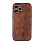 For iPhone 12 Pro AZNS 3D Embossed Skin Feel Phone Case(Brown) Eurekaonline