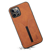 For iPhone 12 Pro Denior Elastic Card Slot PU + TPU Phone Case(Brown) Eurekaonline