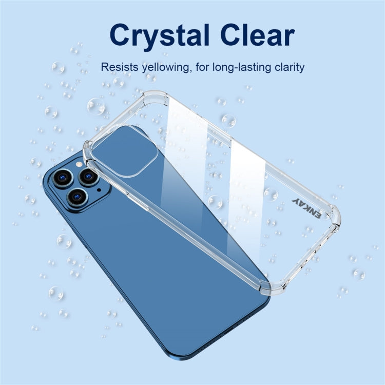 For iPhone 12 Pro Hat-Prince ENKAY Clear TPU Shockproof Airbag Soft Case + Camera Lens Glass Film Eurekaonline