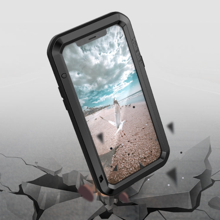 For iPhone 12 Pro LOVE MEI Metal Shockproof Waterproof Dustproof Protective Case(Red) Eurekaonline
