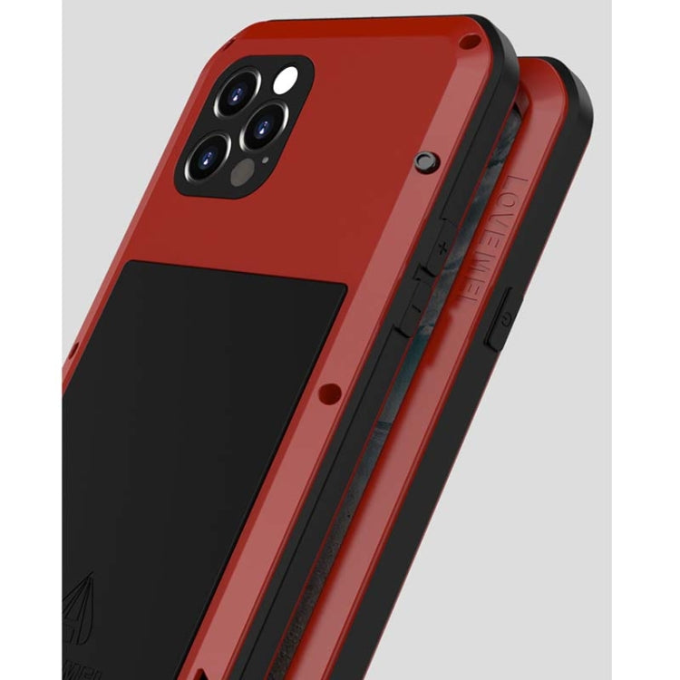 For iPhone 12 Pro LOVE MEI Metal Shockproof Waterproof Dustproof Protective Case(Red) Eurekaonline