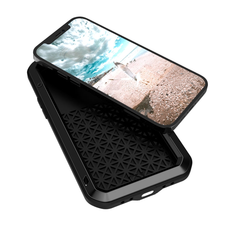 For iPhone 12 Pro LOVE MEI Metal Shockproof Waterproof Dustproof Protective Case(Red) Eurekaonline