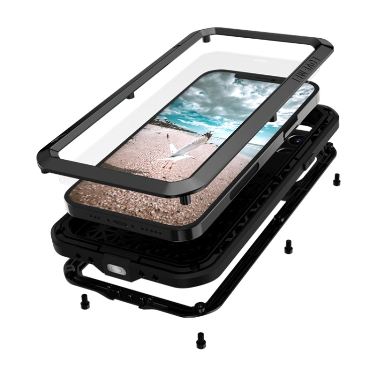 For iPhone 12 Pro LOVE MEI Metal Shockproof Waterproof Dustproof Protective Case(White) Eurekaonline
