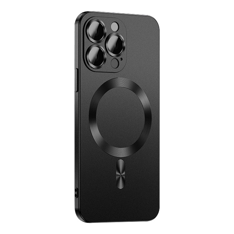 For iPhone 12 Pro Liquid Lens Protector Magsafe Phone Case(Black) Eurekaonline
