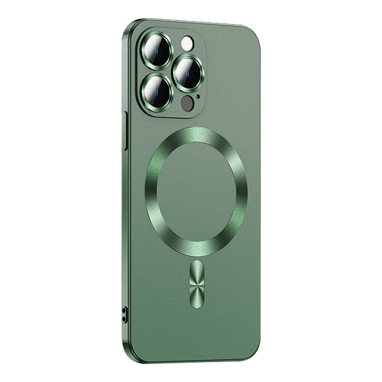 For iPhone 12 Pro Liquid Lens Protector Magsafe Phone Case(Green) Eurekaonline