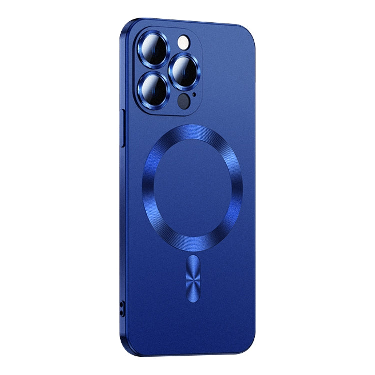 For iPhone 12 Pro Liquid Lens Protector Magsafe Phone Case(Navy Blue) Eurekaonline