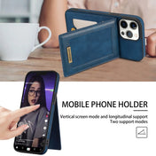 For iPhone 12 Pro N.BEKUS Vertical Flip Card Slot RFID Phone Case(Blue) Eurekaonline