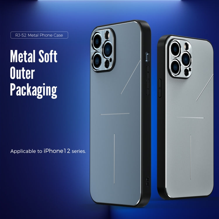For iPhone 12 Pro R-JUST RJ-52 3-Line Style Metal TPU Shockproof Protective Case(Silver) Eurekaonline