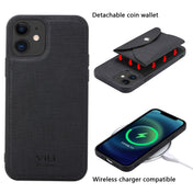 For iPhone 12 Pro ViLi T Series TPU + PU Woven Fabric Magnetic Protective Case with Wallet(Black) Eurekaonline