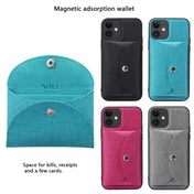 For iPhone 12 Pro ViLi T Series TPU + PU Woven Fabric Magnetic Protective Case with Wallet(Blue) Eurekaonline