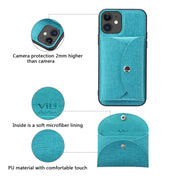 For iPhone 12 Pro ViLi T Series TPU + PU Woven Fabric Magnetic Protective Case with Wallet(Blue) Eurekaonline