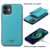 For iPhone 12 Pro ViLi T Series TPU + PU Woven Fabric Magnetic Protective Case with Wallet(Blue) Eurekaonline