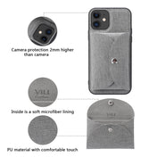 For iPhone 12 Pro ViLi T Series TPU + PU Woven Fabric Magnetic Protective Case with Wallet(Grey) Eurekaonline