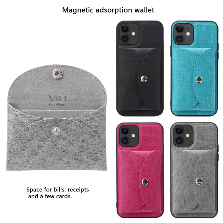 For iPhone 12 Pro ViLi T Series TPU + PU Woven Fabric Magnetic Protective Case with Wallet(Grey) Eurekaonline