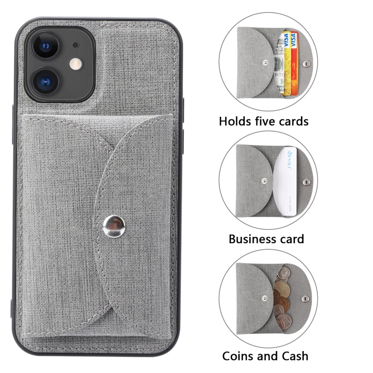 For iPhone 12 Pro ViLi T Series TPU + PU Woven Fabric Magnetic Protective Case with Wallet(Grey) Eurekaonline