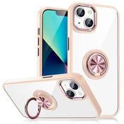 For iPhone 12 Ring Holder TPU+Acrylic Phone Case(Rose Gold) Eurekaonline