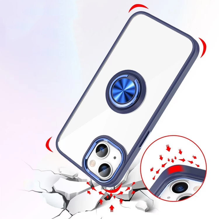 For iPhone 12 Ring Holder TPU+Acrylic Phone Case(Rose Gold) Eurekaonline