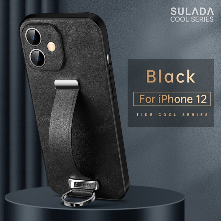 For iPhone 12 SULADA Cool Series PC + Leather Texture Skin Feel Shockproof Phone Case (Black) Eurekaonline