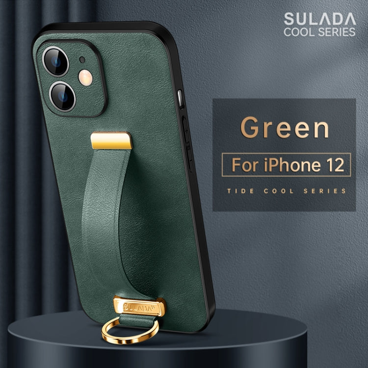 For iPhone 12 SULADA Cool Series PC + Leather Texture Skin Feel Shockproof Phone Case (Green) Eurekaonline