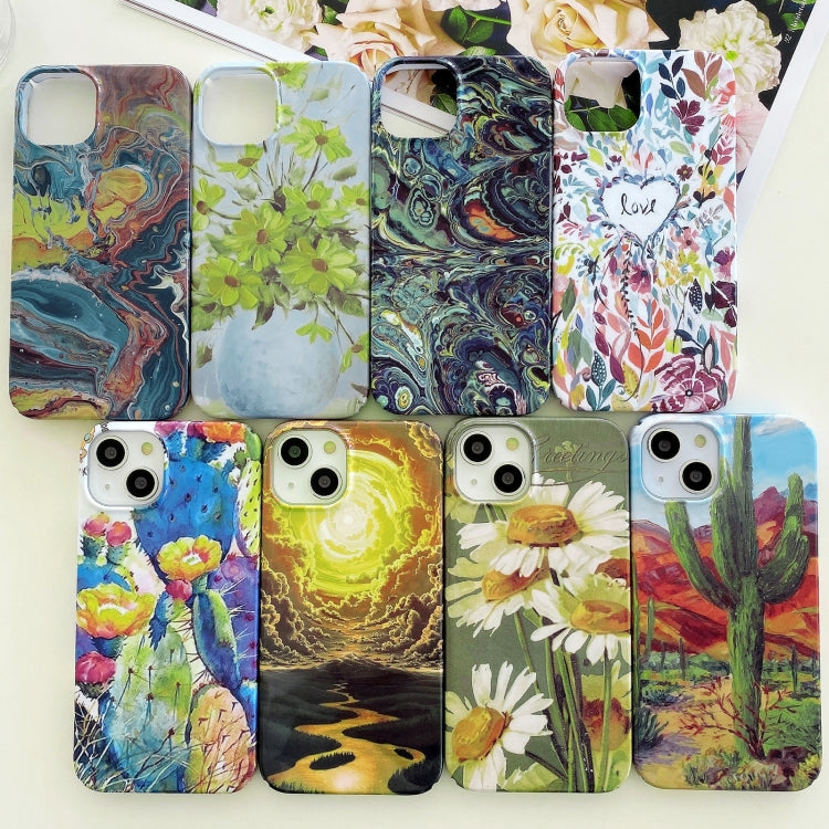 For iPhone 12 Varnishing Water Stick PC Phone Case(Big Chrysanthemum) Eurekaonline