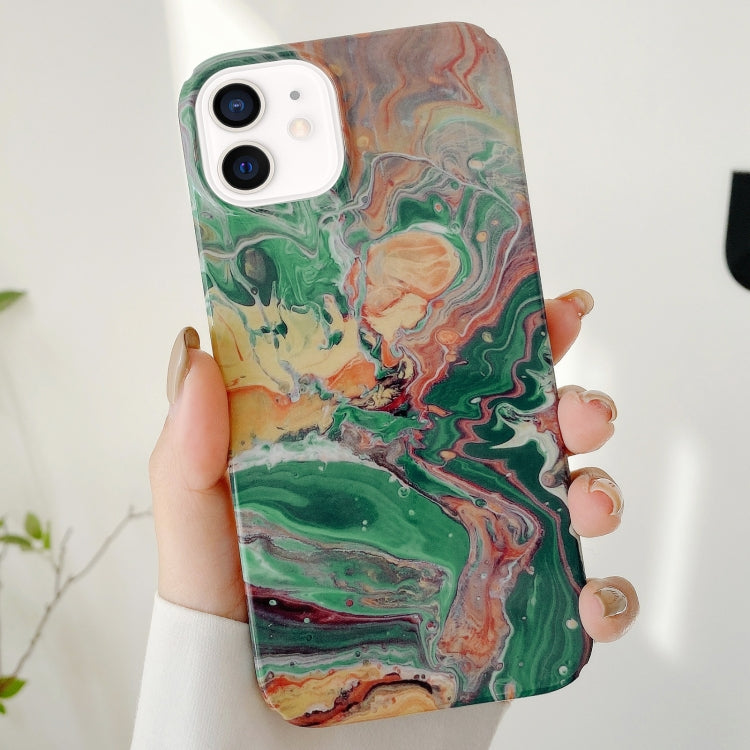 For iPhone 12 Varnishing Water Stick PC Phone Case(Waves) Eurekaonline