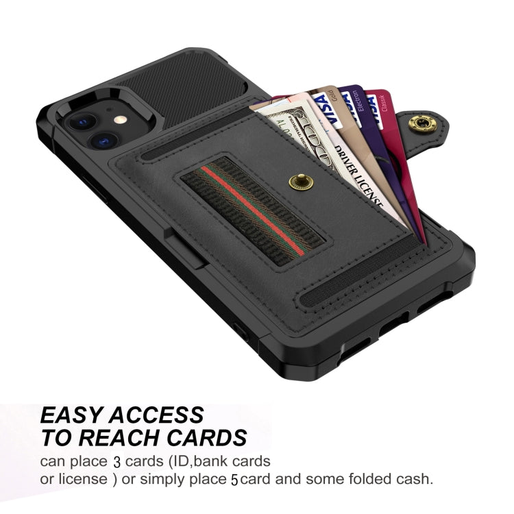 For iPhone 12 ZM06 Card Bag TPU + Leather Phone Case(Black) Eurekaonline