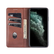 For iPhone 12 mini AZNS Magnetic Calf Texture Horizontal Flip Leather Case with Card Slots & Holder & Wallet(Light Brown) Eurekaonline