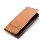 For iPhone 12 mini AZNS Magnetic Calf Texture Horizontal Flip Leather Case with Card Slots & Holder & Wallet(Light Brown) Eurekaonline