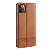 For iPhone 12 mini AZNS Magnetic Calf Texture Horizontal Flip Leather Case with Card Slots & Holder & Wallet(Light Brown) Eurekaonline