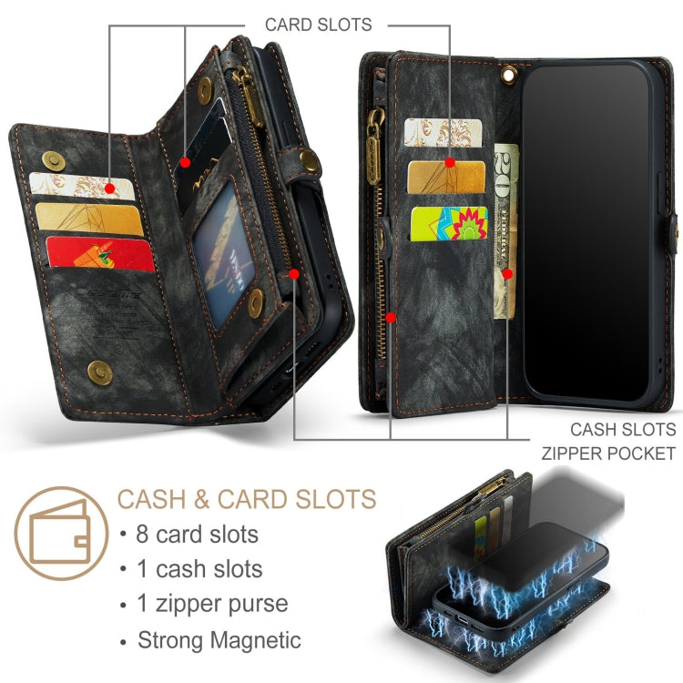 For iPhone 12 mini CaseMe-008 Detachable Multifunctional Wallet Leather Phone Case (Black) Eurekaonline