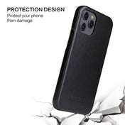 For iPhone 12 mini Fierre Shann Business Magnetic Horizontal Flip Genuine Leather Case (Black) Eurekaonline