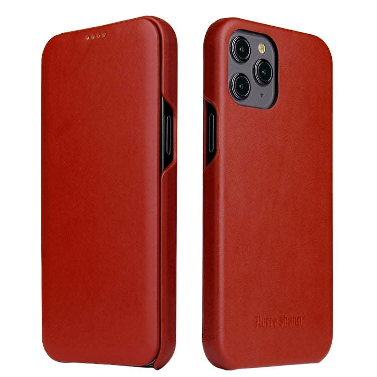 For iPhone 12 mini Fierre Shann Business Magnetic Horizontal Flip Genuine Leather Case (Brown) Eurekaonline