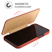 For iPhone 12 mini Fierre Shann Business Magnetic Horizontal Flip Genuine Leather Case (Brown) Eurekaonline