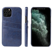 For iPhone 12 mini Fierre Shann Retro Oil Wax Texture PU Leather Case with Card Slots(Blue) Eurekaonline