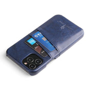 For iPhone 12 mini Fierre Shann Retro Oil Wax Texture PU Leather Case with Card Slots(Blue) Eurekaonline