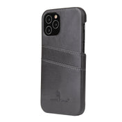 For iPhone 12 mini Fierre Shann Retro Oil Wax Texture PU Leather Case with Card Slots(Grey) Eurekaonline