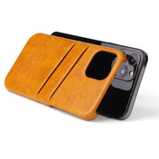 For iPhone 12 mini Fierre Shann Retro Oil Wax Texture PU Leather Case with Card Slots(Yellow) Eurekaonline